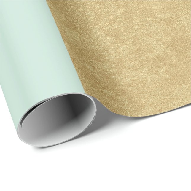 Tiffany Aqua Pink Rose Gold Pastel Geometry Bridal Wrapping Paper (Roll Corner)