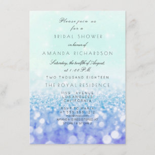 Tiffany Aqua Purple VIP Mint Glitter Bridal Shower Invitation