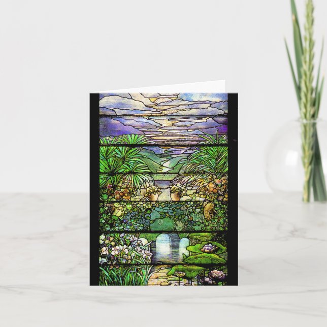 Tiffany Art Nouveau Stained Glass Card (Front)