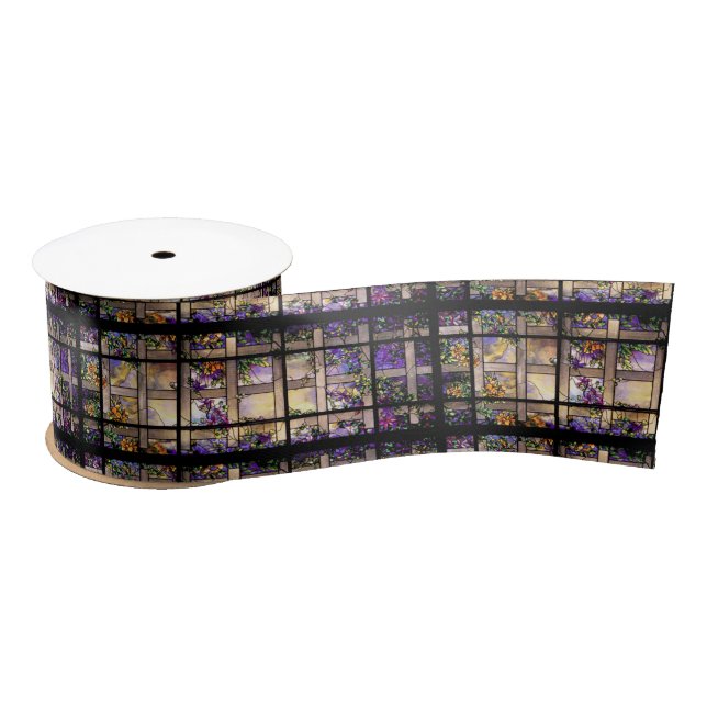 Tiffany Art Nouveau Stained Glass Flowers Ribbon (Spool)