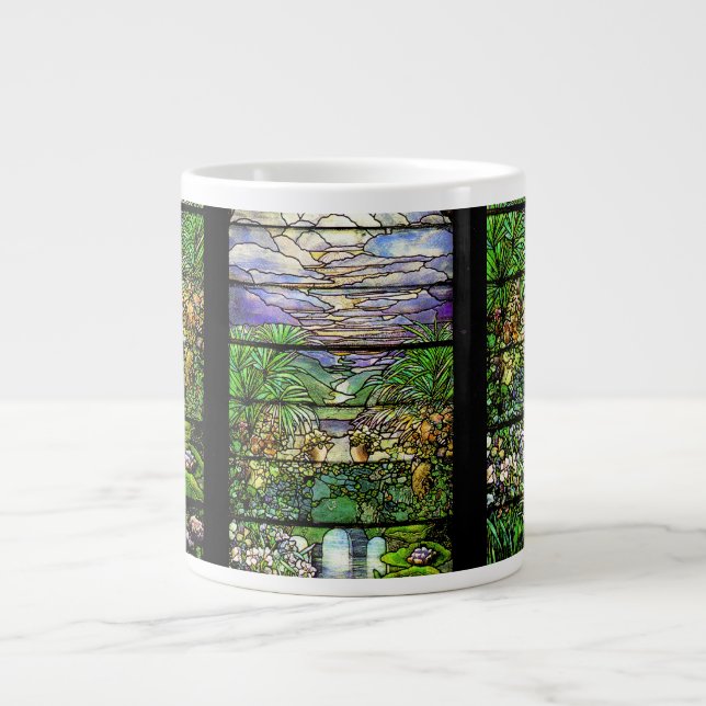 Tiffany Art Nouveau Stained Glass Jumbo Mug (Front)