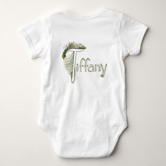 TIFFANY baby back peacock alphabet jumper Bodysuit (Back)