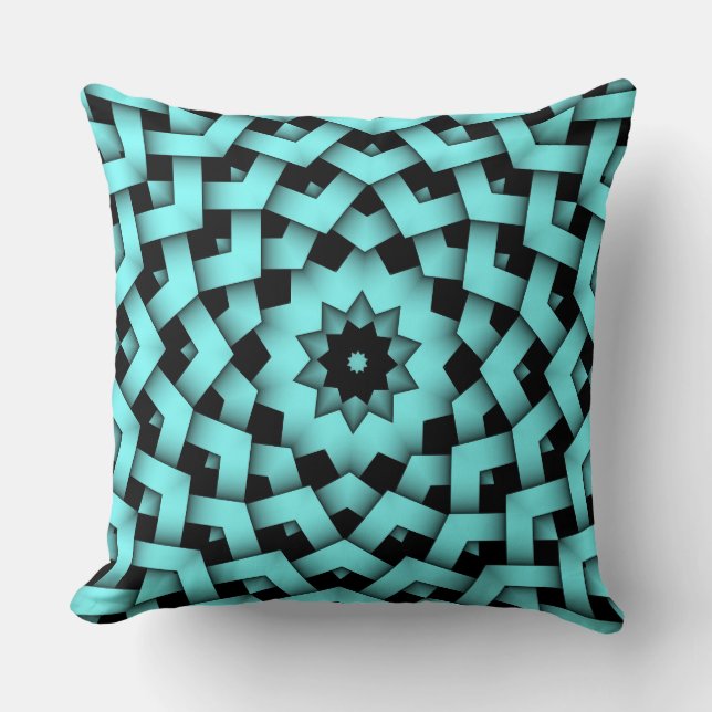 Tiffany Baby Blue Star Circle Petal Pattern Pillow (Front)