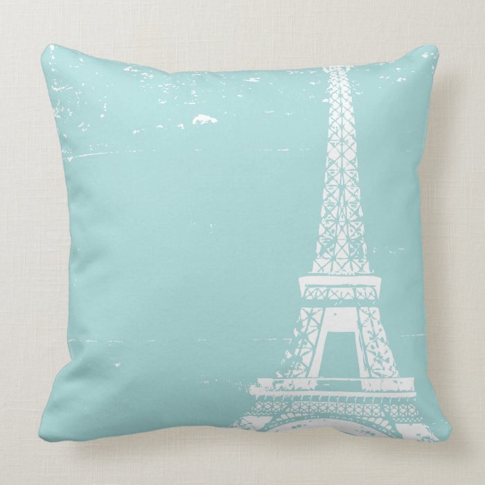Tiffany Blue Eiffel Tower Custom Cotton Pillows