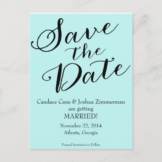 Tiffany Blue Save The Date Announcement Postcard Tiffany Blue Save The Date Announcement Postcard