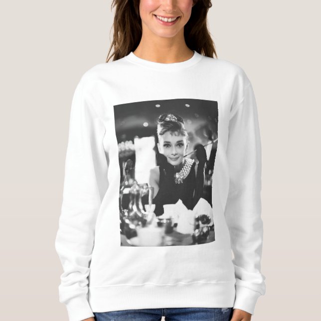 Tiffany breakfast - women's comfy white sweater (Front)