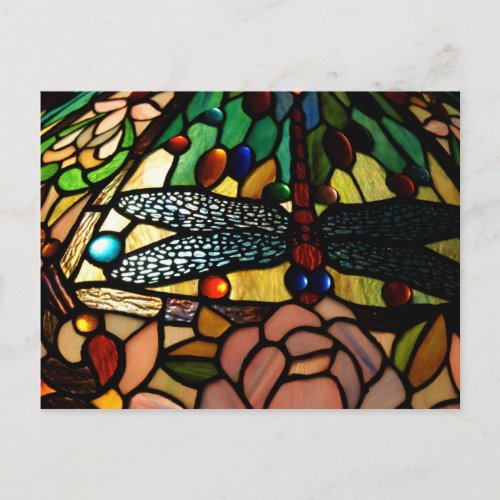 Tiffany Close Up Stained Glass Lamp Shade Postcard