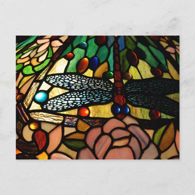 Tiffany Close Up Stained Glass Lamp Shade Postcard (Front)