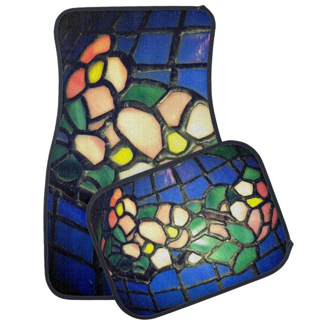 Tiffany Dogwood Stained Glass  Car Floor Mat (Set)