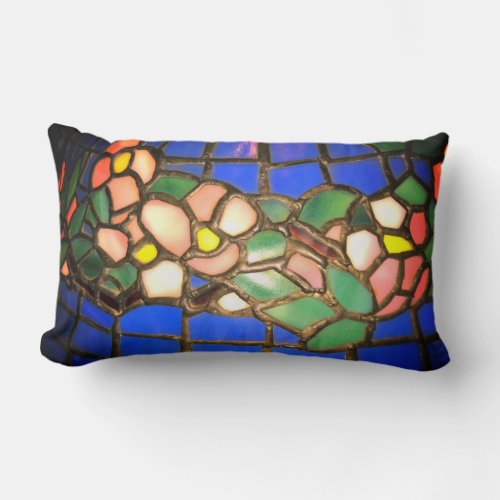 Tiffany Dogwood Stained Glass  Lumbar Pillow