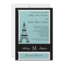 Tiffany Eiffel Tower Monogram Wedding Invitations invitation