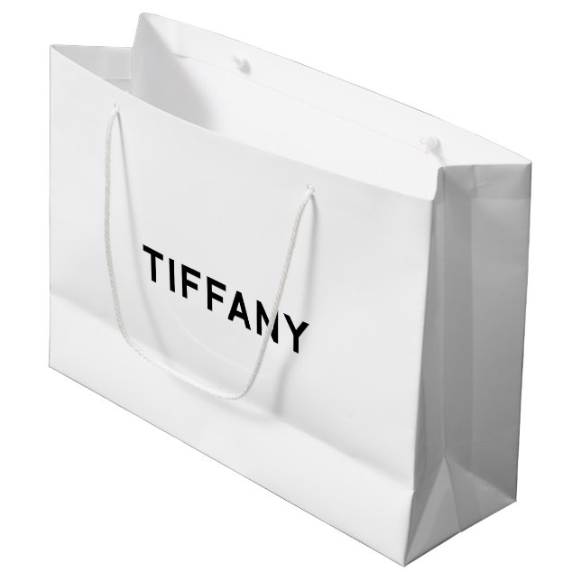 Tiffany Elegant Gift Bag in Black and White (Front Angled)