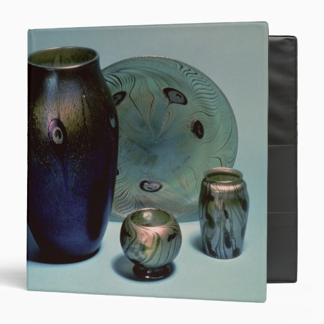 Tiffany favrile plate and vases 3 ring binder (Front/Inside)
