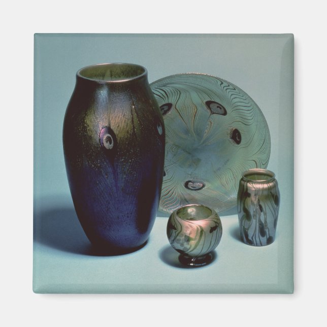 Tiffany favrile plate and vases magnet (Front)