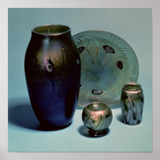 Tiffany favrile plate and vases poster (Front)