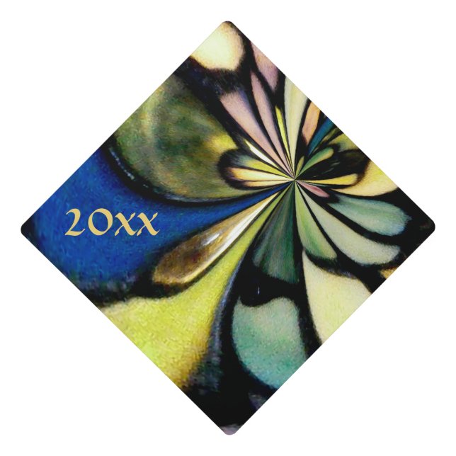 Tiffany Flow Design Graduation Cap Topper (Front)