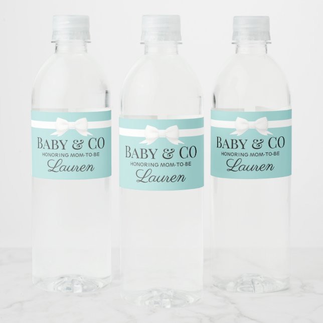 Tiffany Inspired Baby & Co Beverage Bottle Label  (Bottles)