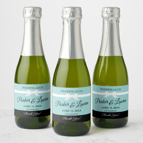 Tiffany Inspired Wedding Favor Bottle Label