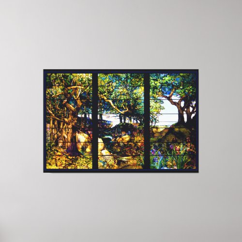Tiffany Landscape Stained Glass Window Canvas Print