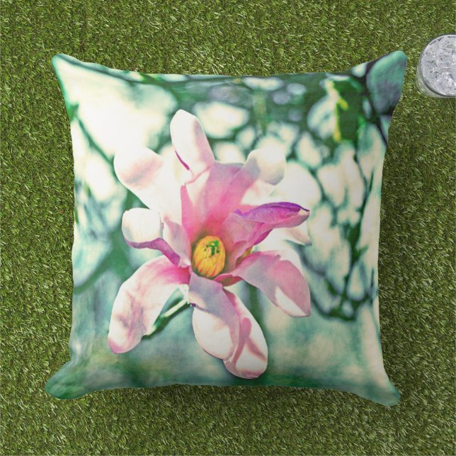 Tiffany Magnolia Outdoor Pillow (Grass)