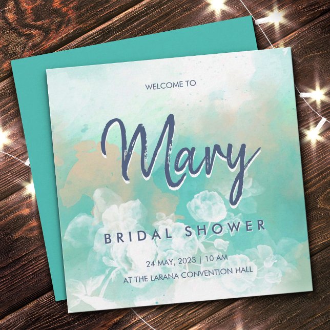 Tiffany modern elegant bride wedding bridal shower invitation (Creator Uploaded)