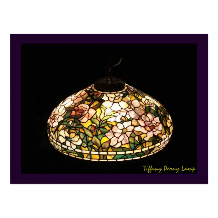 Tiffany Peony Lamp American Art Postcards