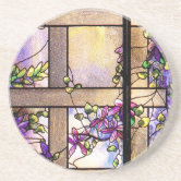 Tiffany Stained Glass Garden Lattice Coaster | Zazzle