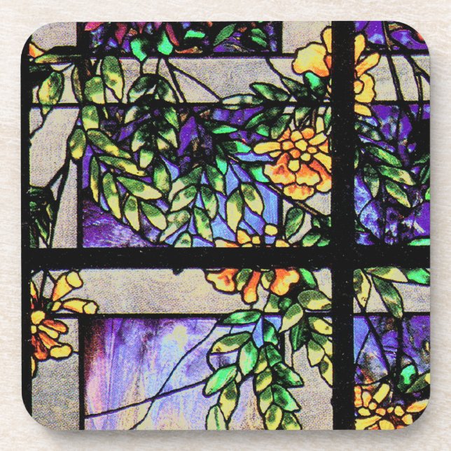 Tiffany Stained Glass Cork Coaster (Front)