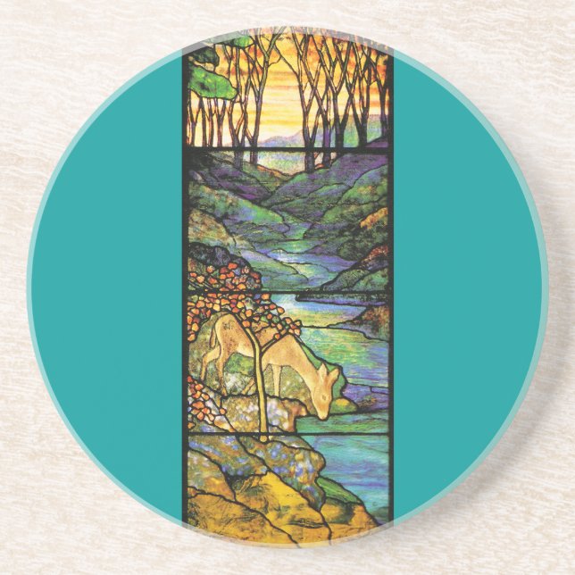 Tiffany Stained Glass Deer Coaster (Front)