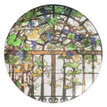 Tiffany Stained Glass Grape Vines Plate Tiffany Stained Glass Grape Vines Plate