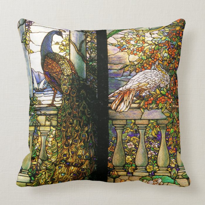 Tiffany Stained Glass Nature Pillow