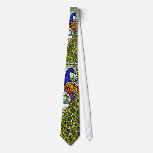 Tiffany Stained Glass Peacocks Tie