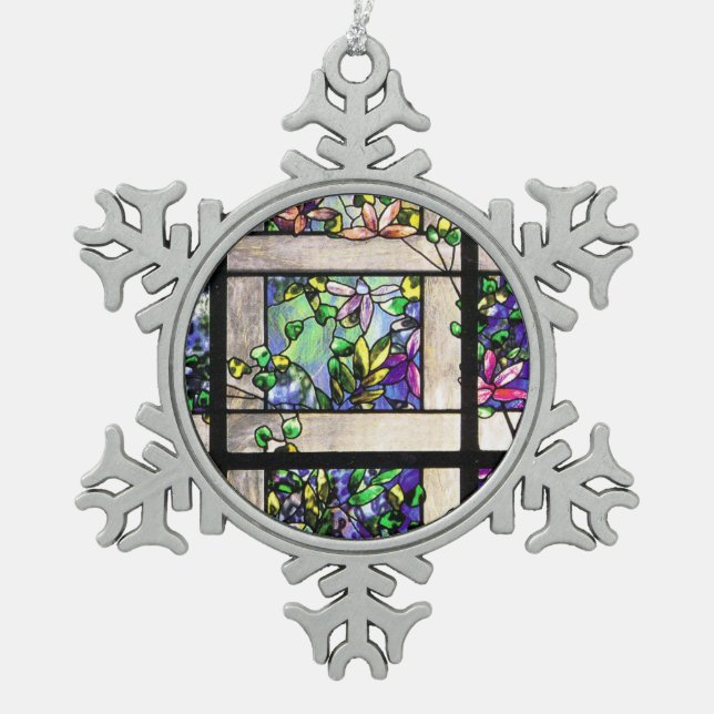 Tiffany Stained Glass Snowflake Ornament (Front)