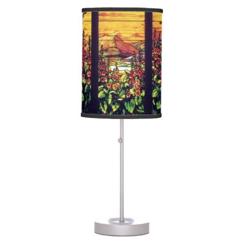 Tiffany Stained Glass Window Idyllic Nature Table Lamp