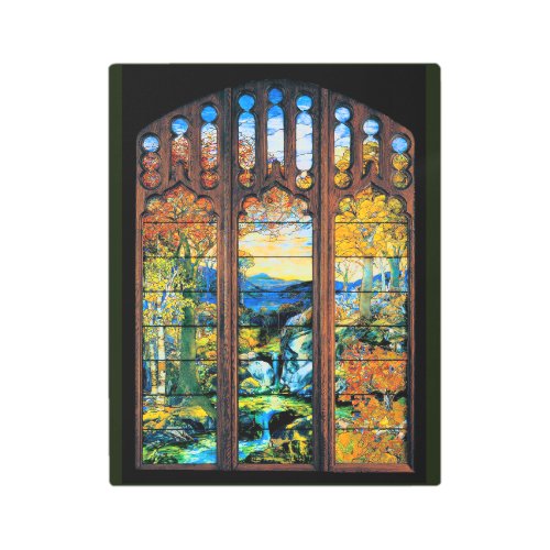 Tiffany Stained Glass Window Landscape Photo Print