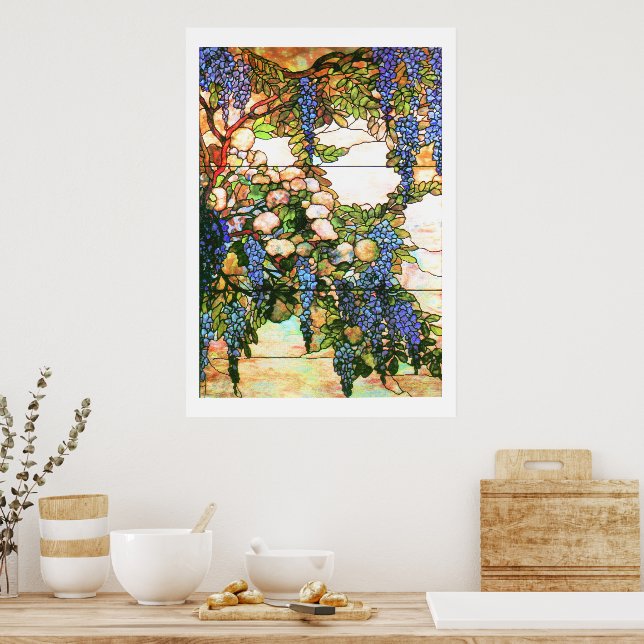 Tiffany Stained Glass Wisteria Print | Zazzle
