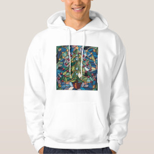 Tiffany-Style Stained Glass Christmas Tree Hoodie