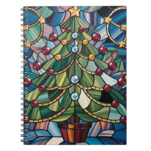 Tiffany-Style Stained Glass Christmas Tree Notebook