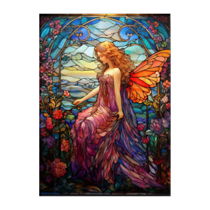 Tiffany Style Stained Glass Magical Fairy Acrylic Print