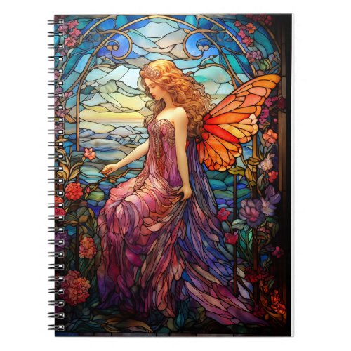 Tiffany Style Stained Glass Magical Fairy Notebook