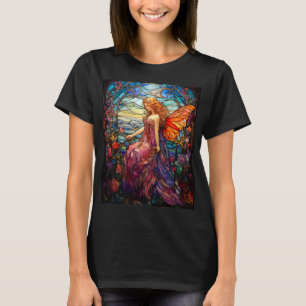 Tiffany Style Stained Glass Magical Fairy T-Shirt
