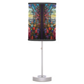 Tiffany Style Stained Glass Magical Fairy Table Lamp (Front)