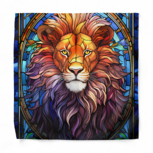 Tiffany-Style Stained Glass Majestic Lion Bandana
