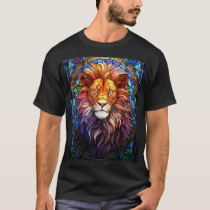 Tiffany-Style Stained Glass Majestic Lion T-Shirt