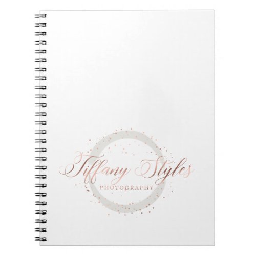 Tiffany Styles Navy Blue  Rose Gold Company Logo Notebook
