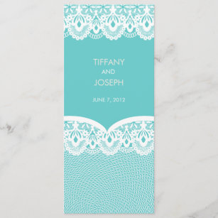 Tiffany Teal White Lace Wedding Invitation