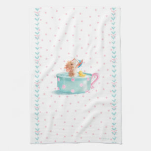 Tiffy Mouse Taking a Teacup Bath Kitchen Towel