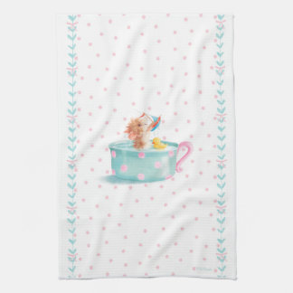 Tiffy Mouse Taking a Teacup Bath Kitchen Towel
