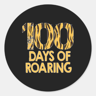 Tiger 100 Days Roaring Fun 100th Day Of School Classic Round Sticker