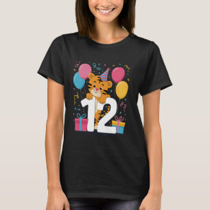 Tiger 12th birthday for boy girl 12 years old twel T-Shirt